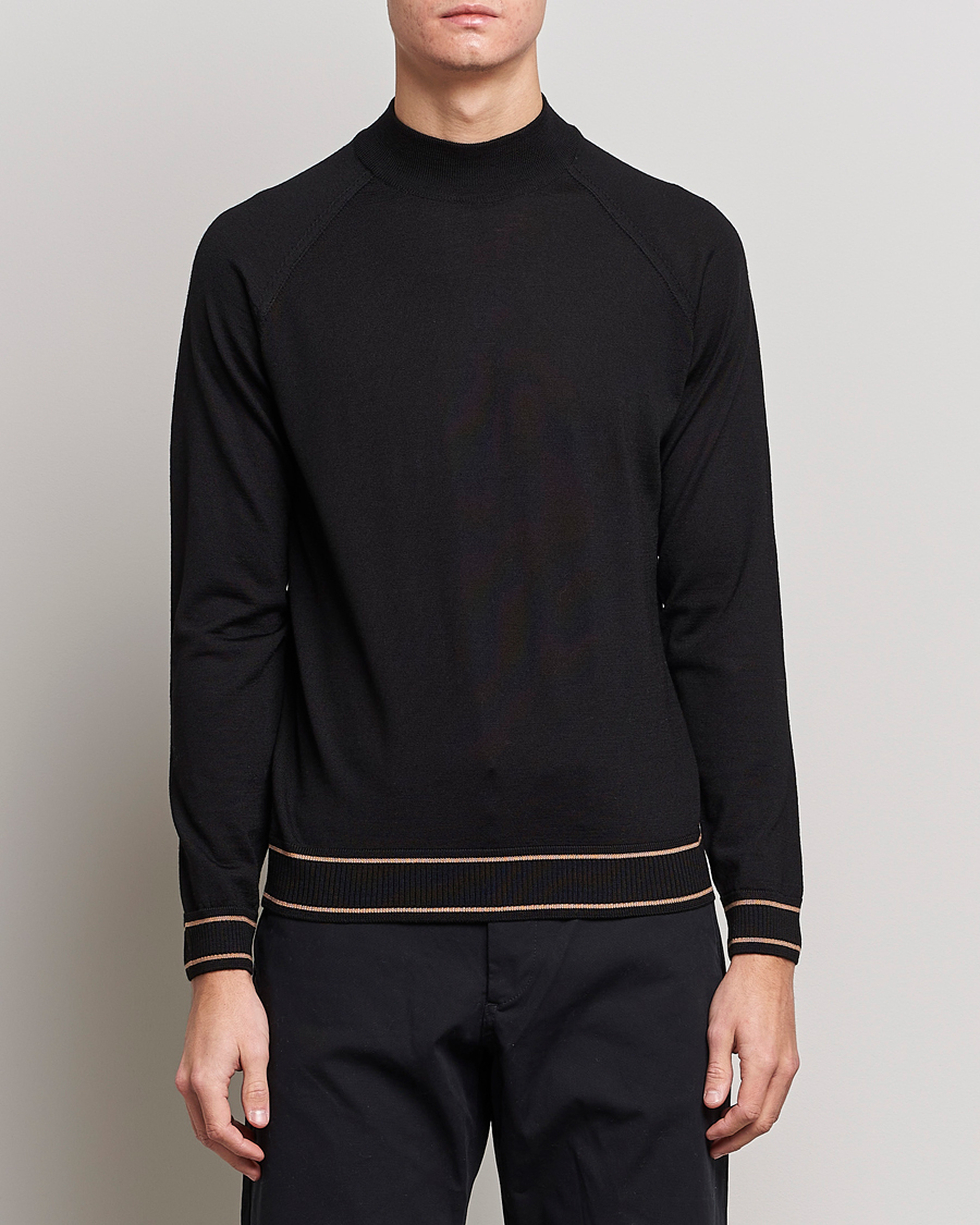 Herre |  | BOSS BLACK | Favino Knitted Mock Neck Sweater Black