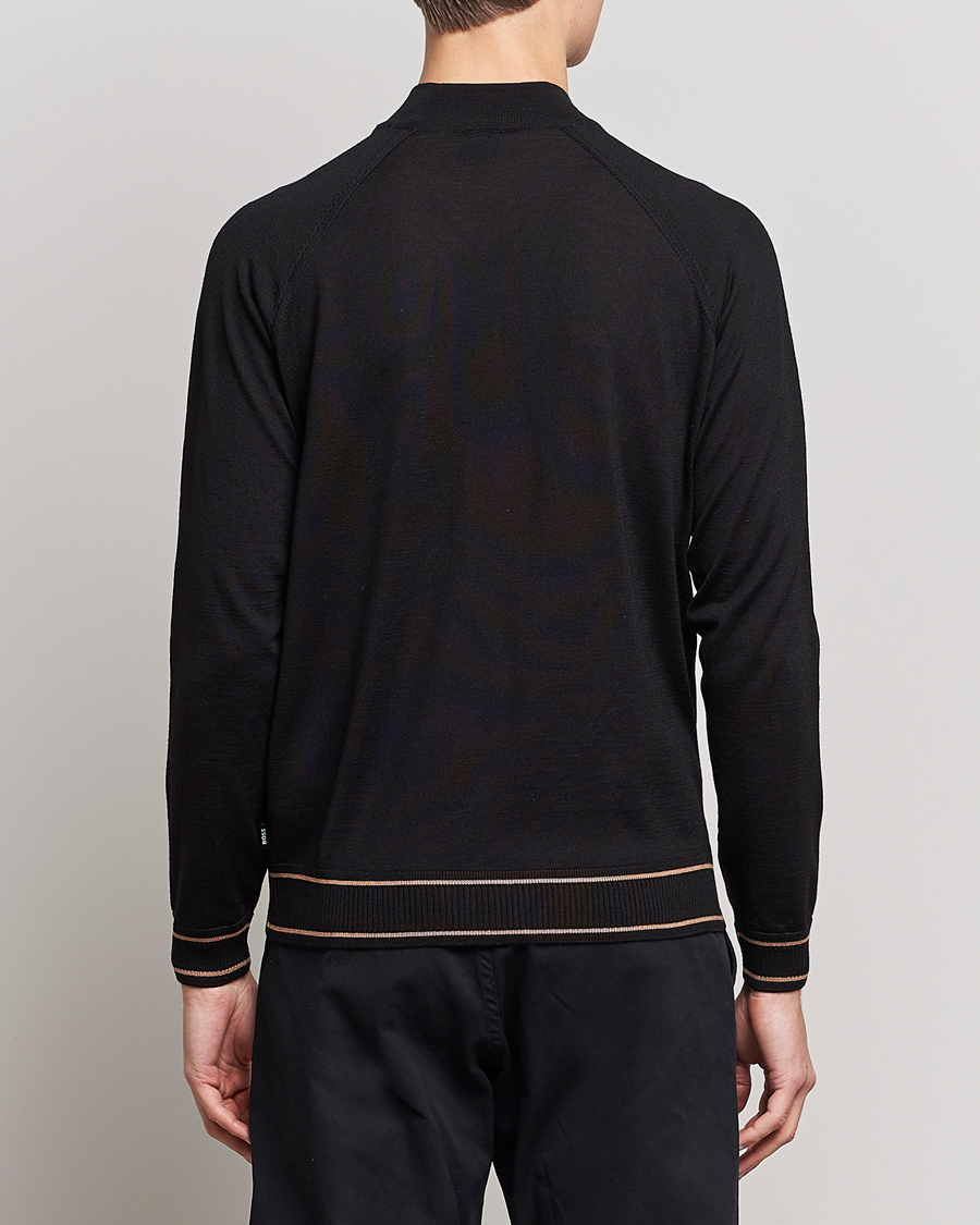 Herre | Gensere | BOSS BLACK | Favino Knitted Mock Neck Sweater Black