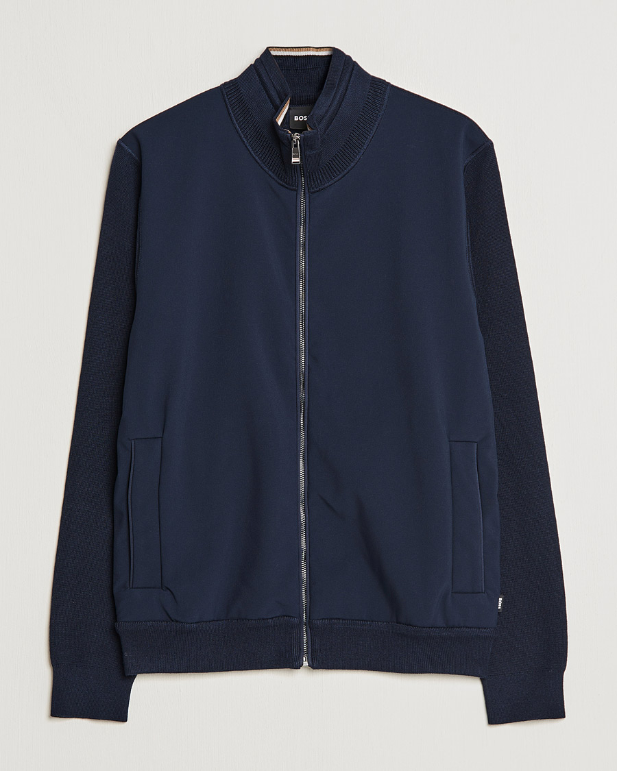 Herre | Gensere | BOSS BLACK | Feloy Full Zip Dark Blue