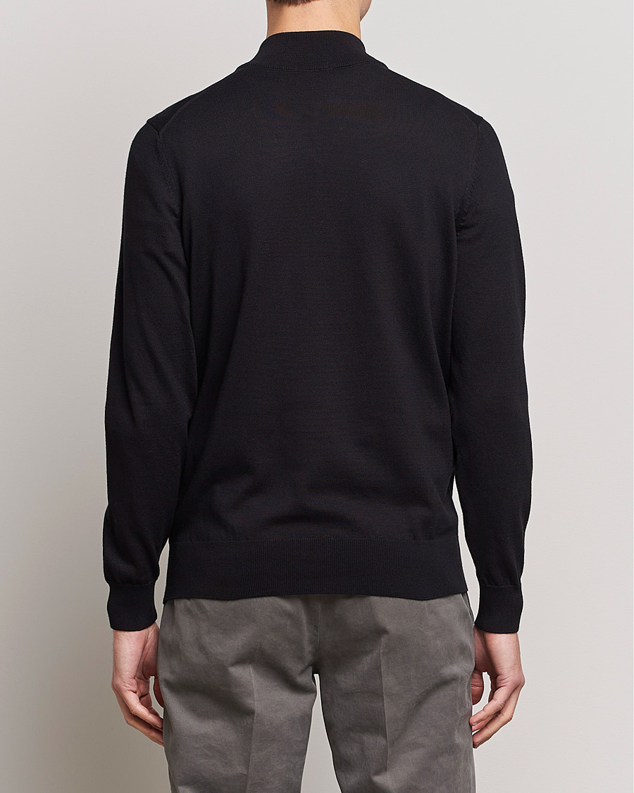 Herre | Gensere | BOSS BLACK | Padro Merino Knitted Half Zip Black