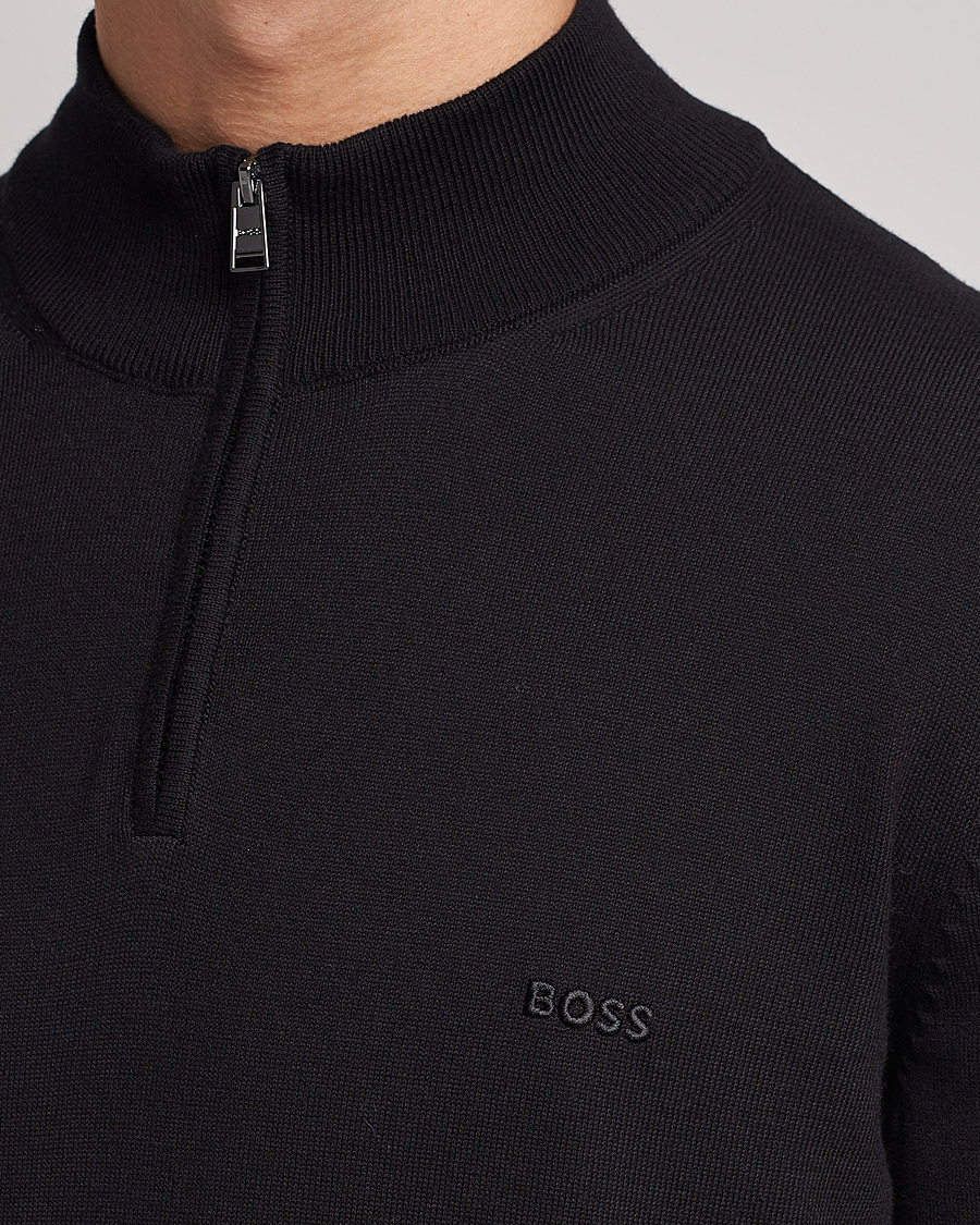 Herre | Gensere | BOSS BLACK | Padro Merino Knitted Half Zip Black