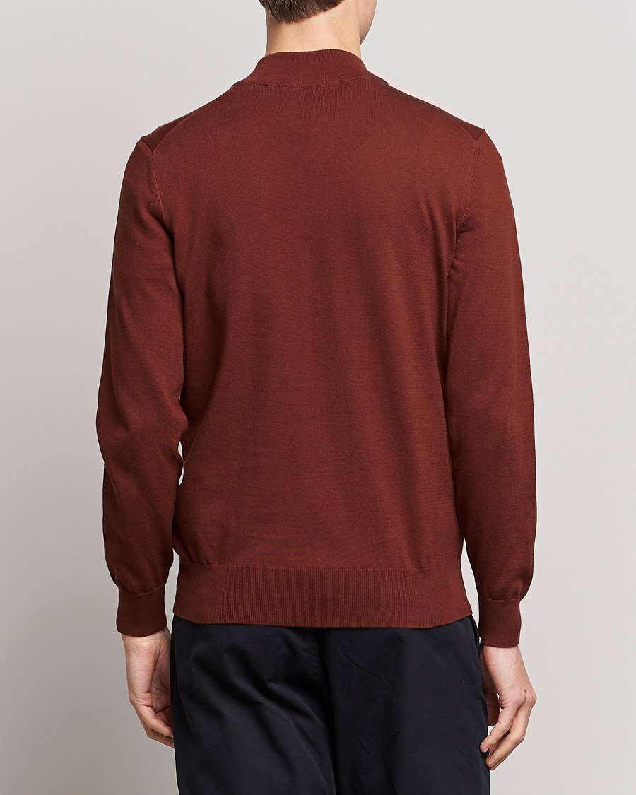 Herre | Gensere | BOSS BLACK | Padro Merino Knitted Half Zip Medium Brown