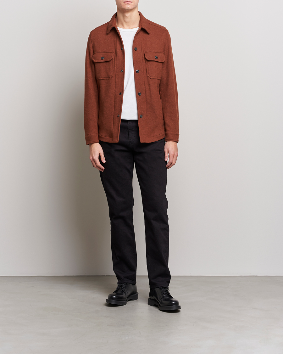 Herre | Skjorter | BOSS BLACK | Carper Wool Overshirt Medium Brown