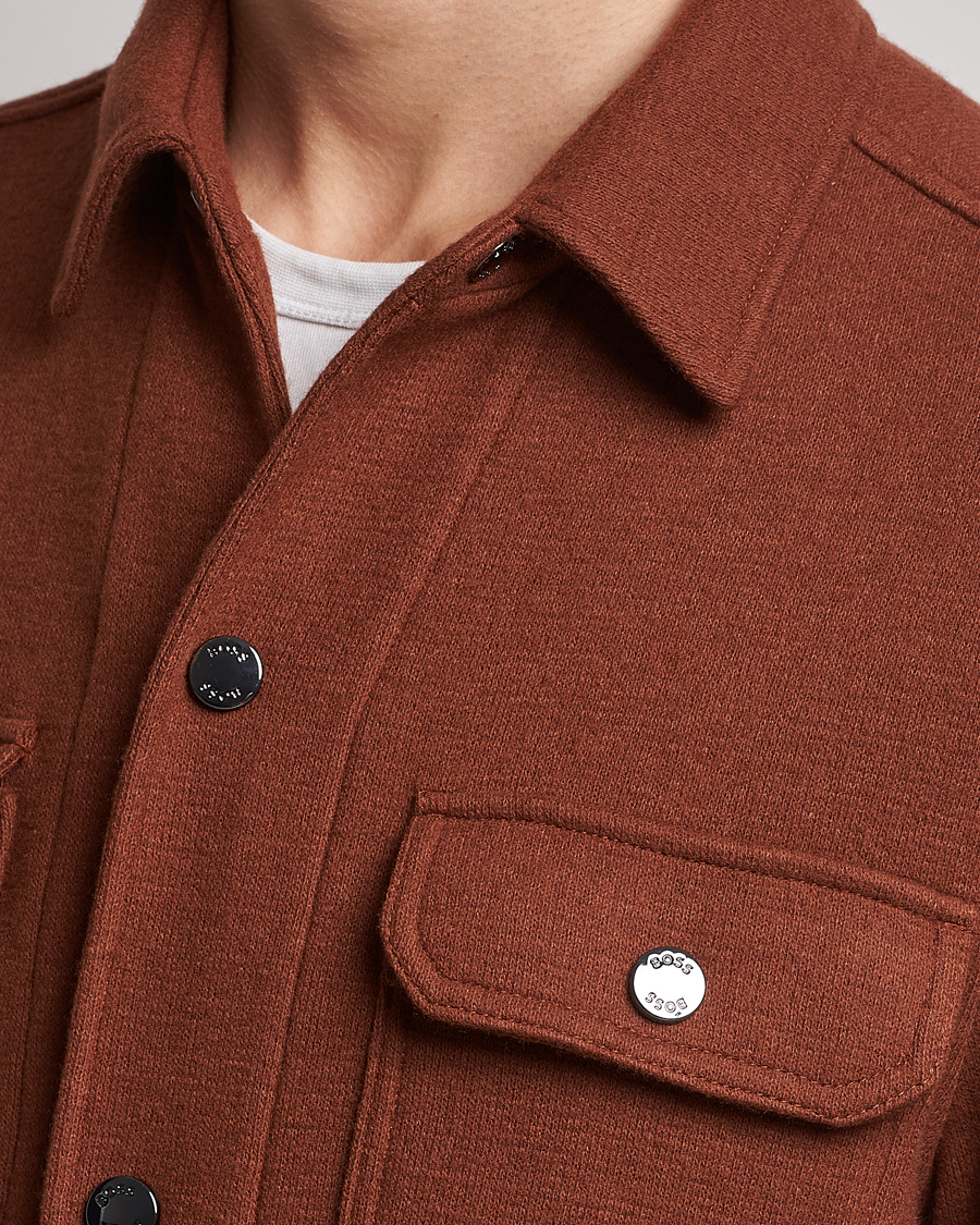 Herre | Skjorter | BOSS BLACK | Carper Wool Overshirt Medium Brown