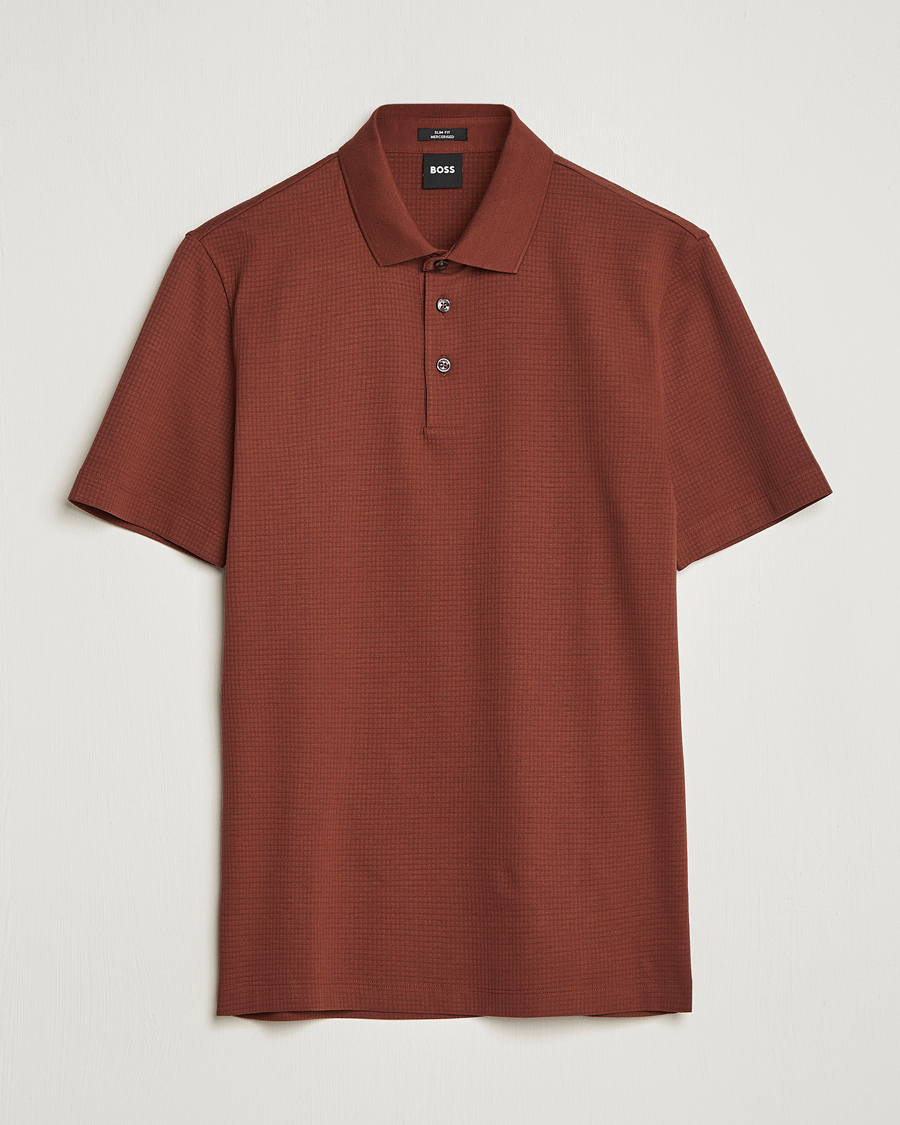 Herre | Pikéer | BOSS BLACK | Pitton Waffle Polo Medium Brown