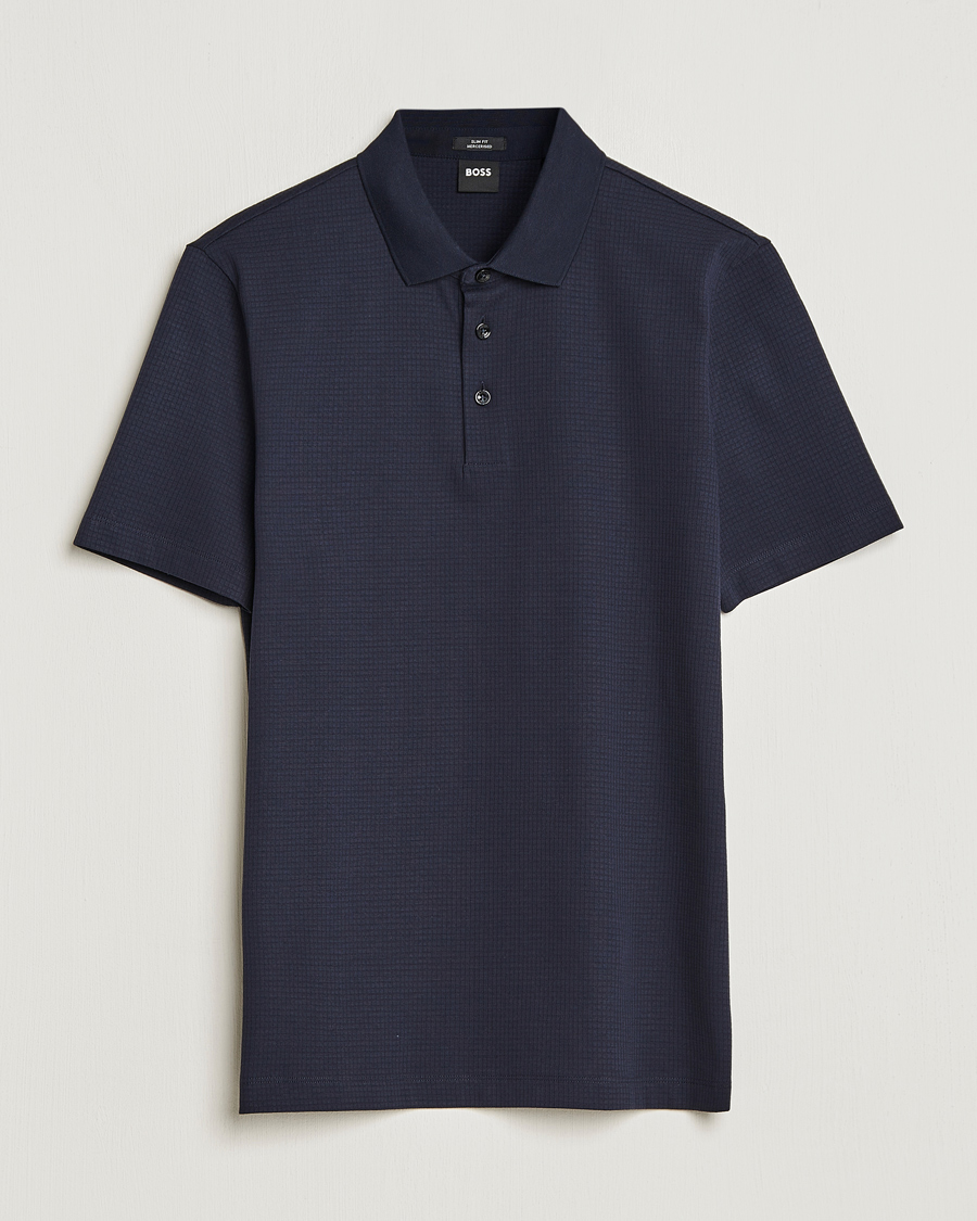 Herre | Pikéer | BOSS BLACK | Pitton Waffle Polo Dark Blue