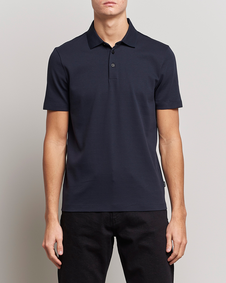 Herre | Pikéer | BOSS BLACK | Pitton Waffle Polo Dark Blue