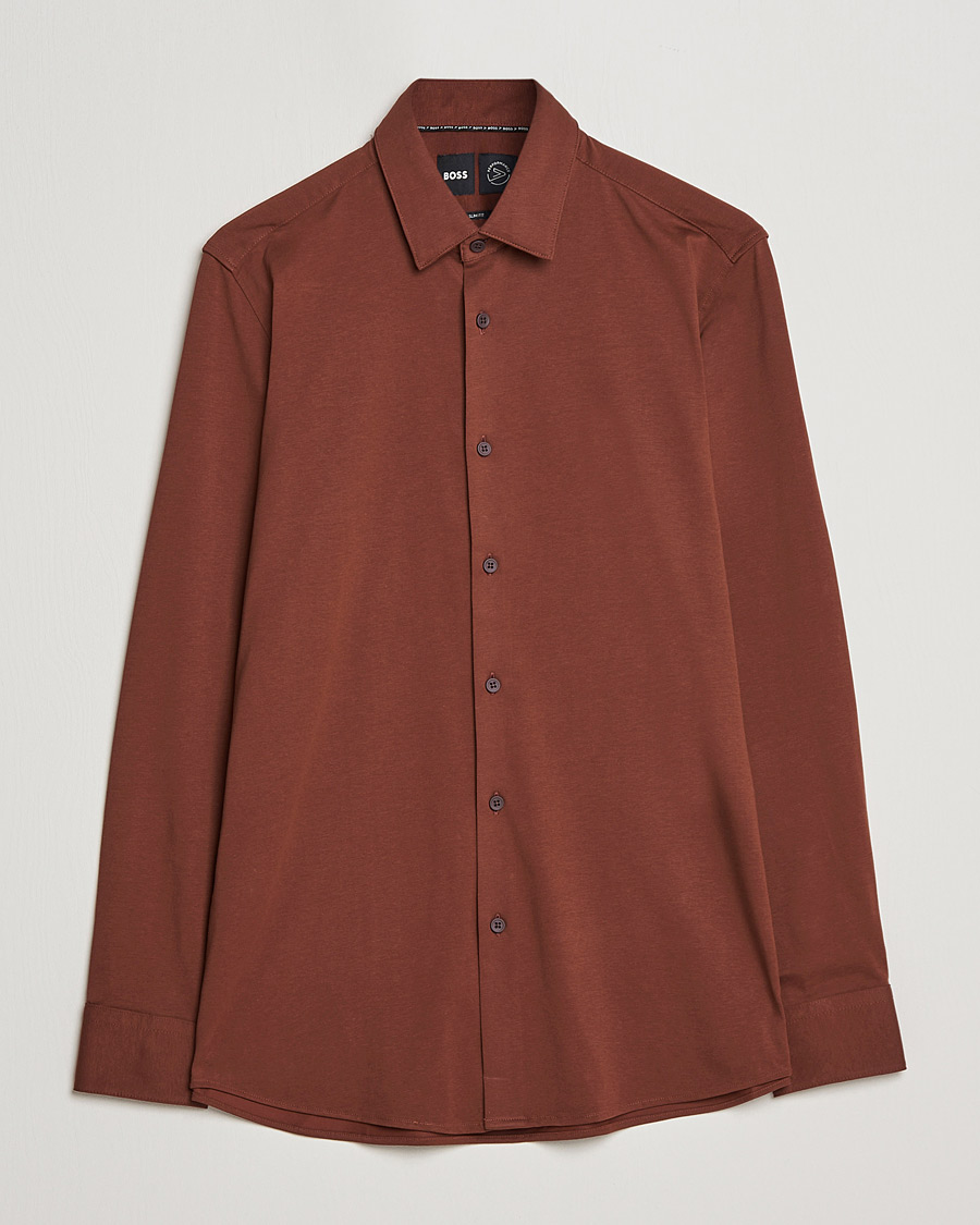 Herre | Skjorter | BOSS BLACK | Hank 4-Way Stretch Shirt Medium Brown