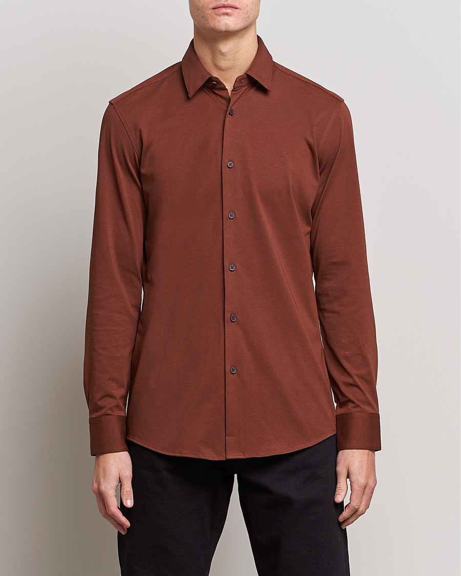 Herre |  | BOSS BLACK | Hank 4-Way Stretch Shirt Medium Brown