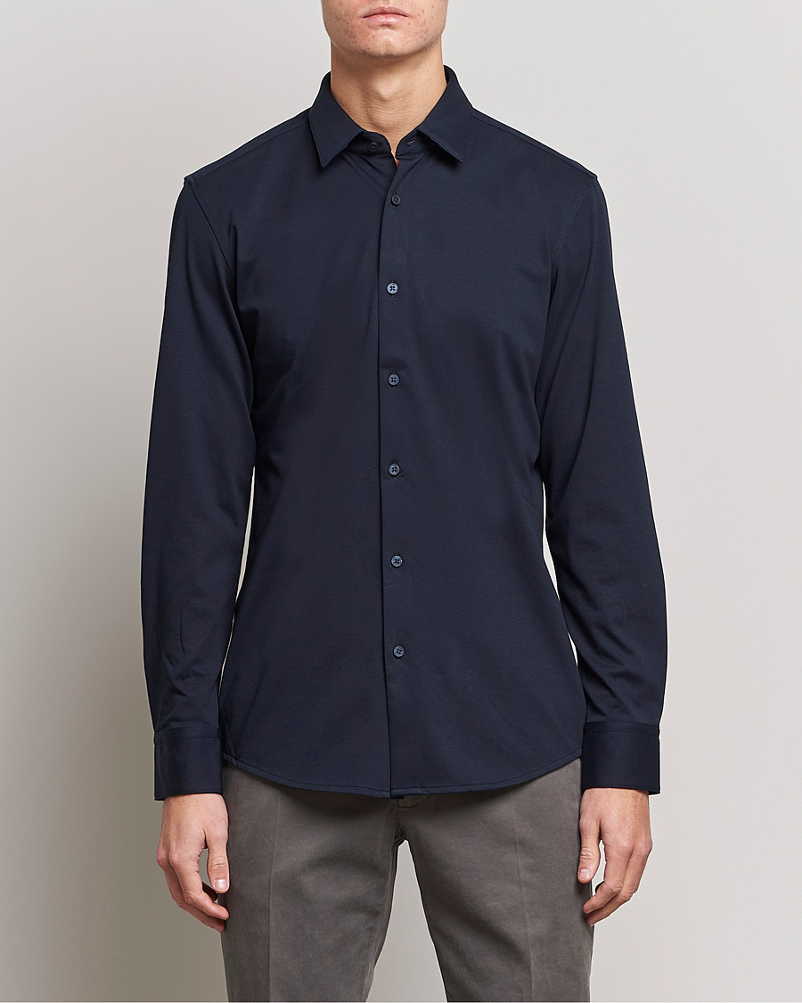 Herre |  | BOSS BLACK | Hank 4-Way Stretch Shirt Dark Blue