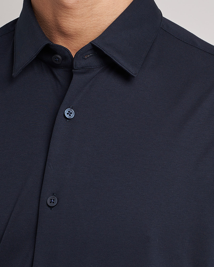 Herre | Skjorter | BOSS BLACK | Hank 4-Way Stretch Shirt Dark Blue