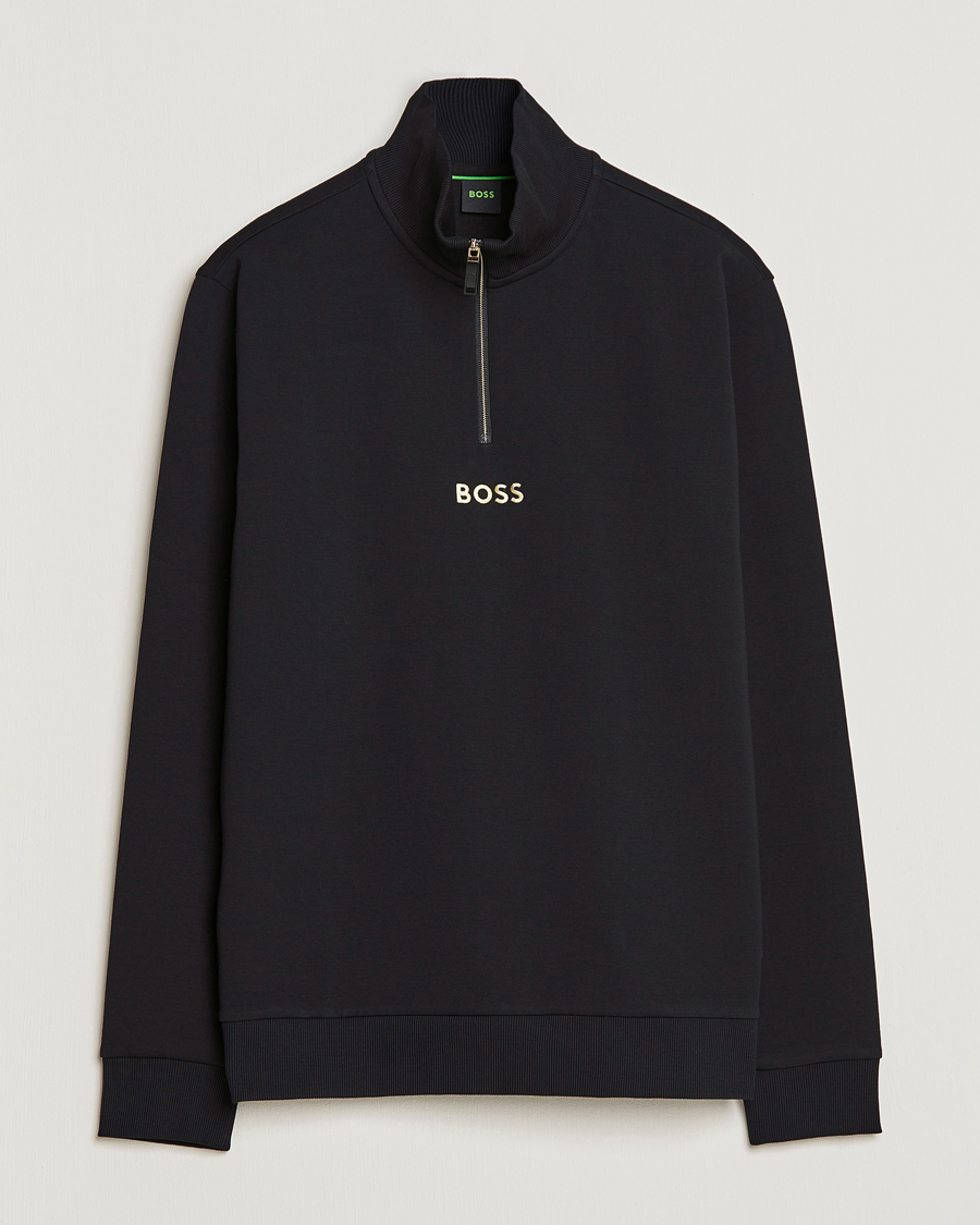 Herre | Gensere | BOSS GREEN | Center Logo Half Zip Black