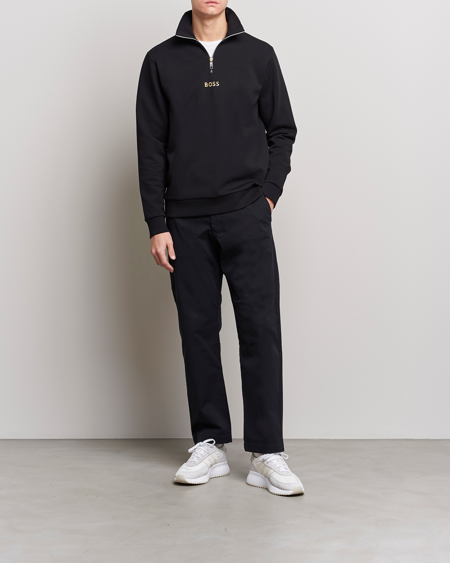 Herre | Gensere | BOSS GREEN | Center Logo Half Zip Black