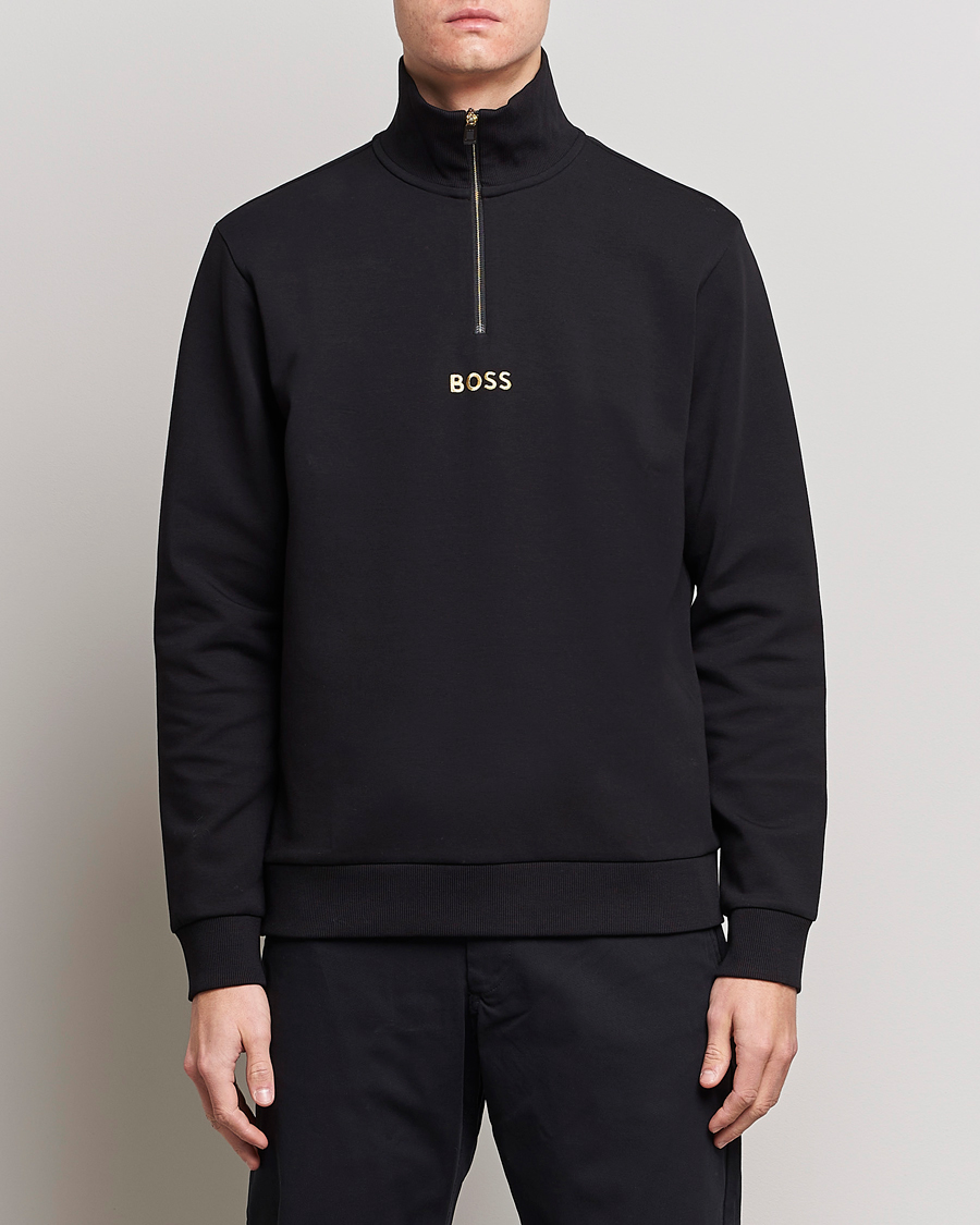 Herre | Gensere | BOSS GREEN | Center Logo Half Zip Black