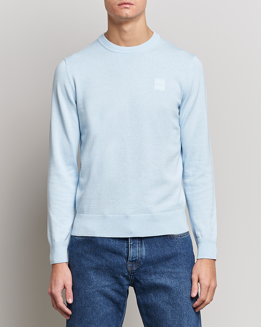 Herre |  | BOSS Casual | Kanovano Knitted Sweater Open Blue
