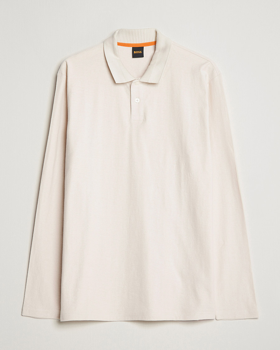 Herre | Gensere | BOSS ORANGE | Pecollege Knitted Polo Open White
