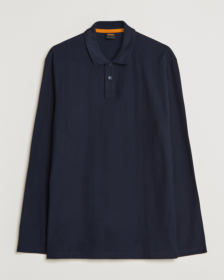 Herre | Gensere | BOSS ORANGE | Pecollege Knitted Polo Dark Blue