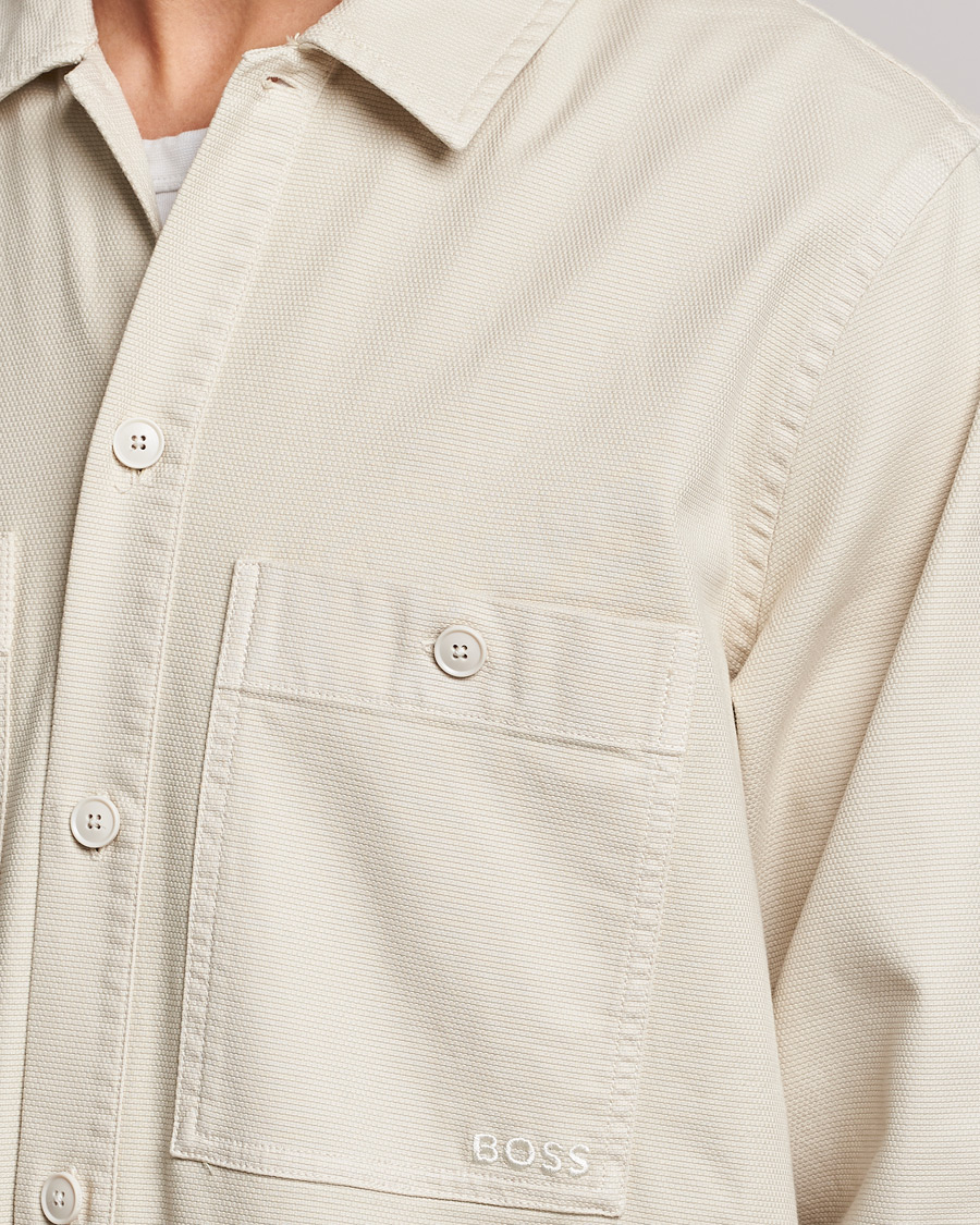 Herre | Skjorter | BOSS ORANGE | Locky Pocket Overshirt Open White