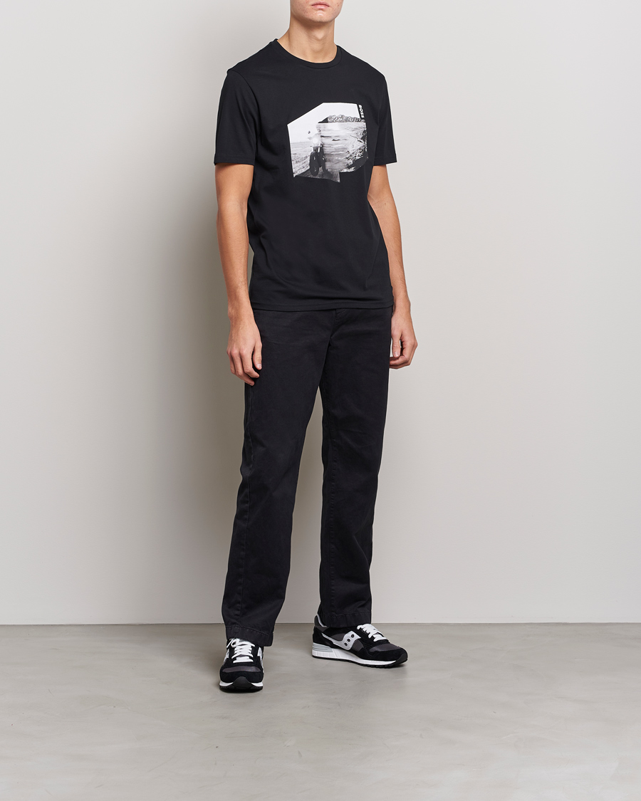 Herre | T-Shirts | BOSS ORANGE | Teglow Photoprint Crew Neck T-Shirt Black