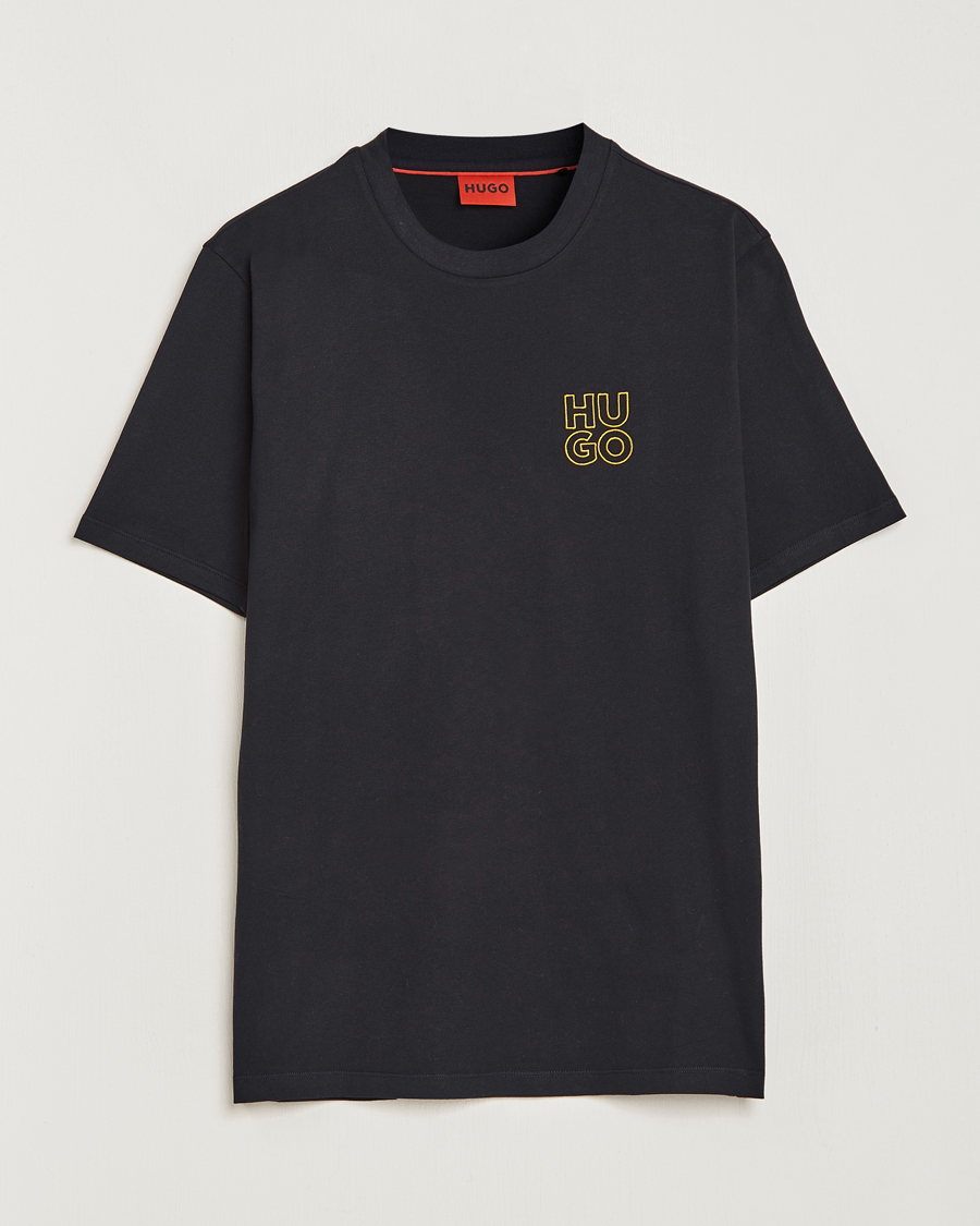 Herre | T-Shirts | HUGO | Daiman Logo Crew Neck T-Shirt Black