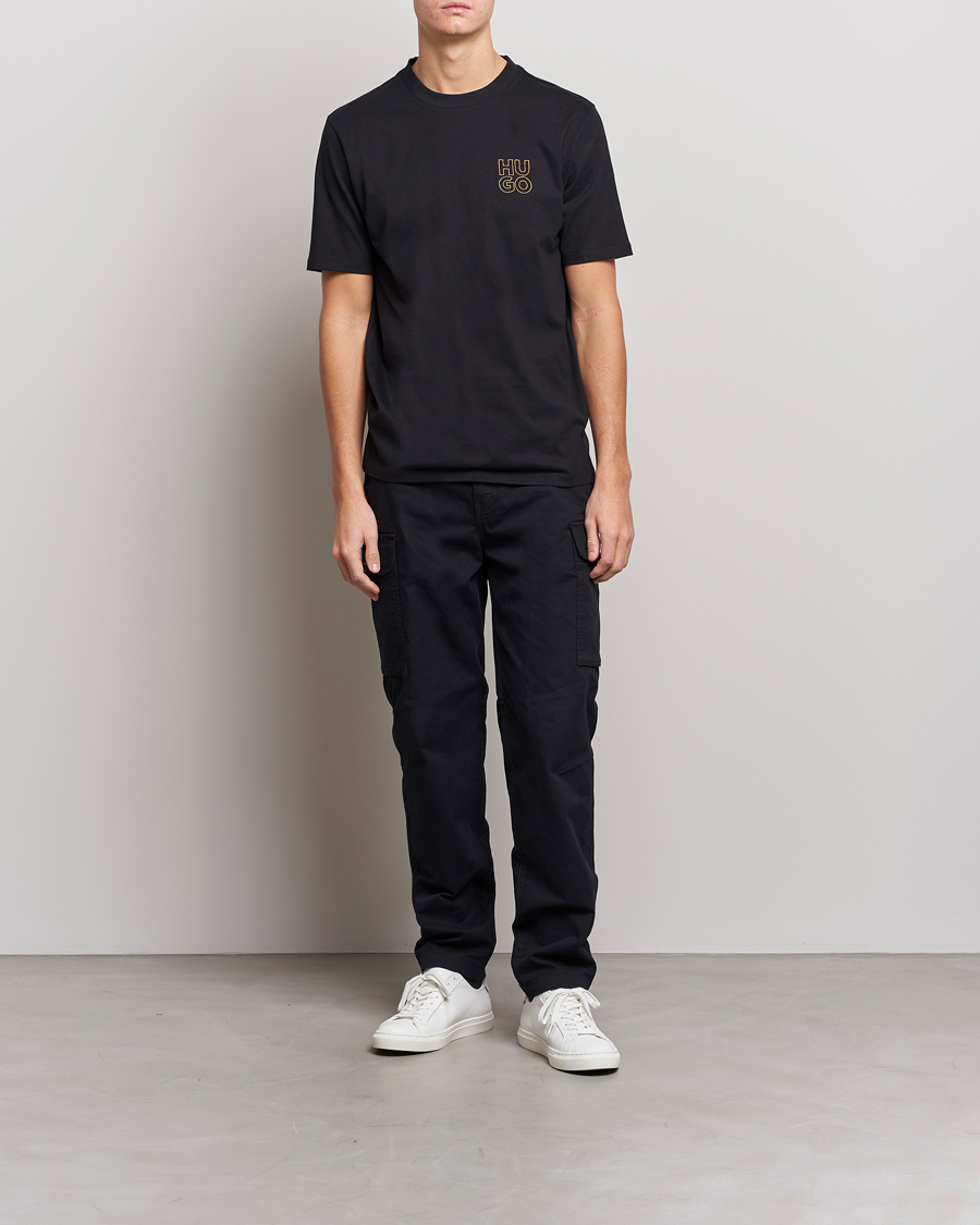 Herre | T-Shirts | HUGO | Daiman Logo Crew Neck T-Shirt Black
