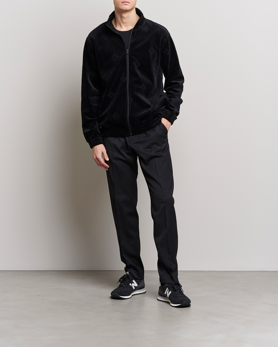 Herre | Gensere | HUGO | Dornbill Velvet Full Zip Jacket Black