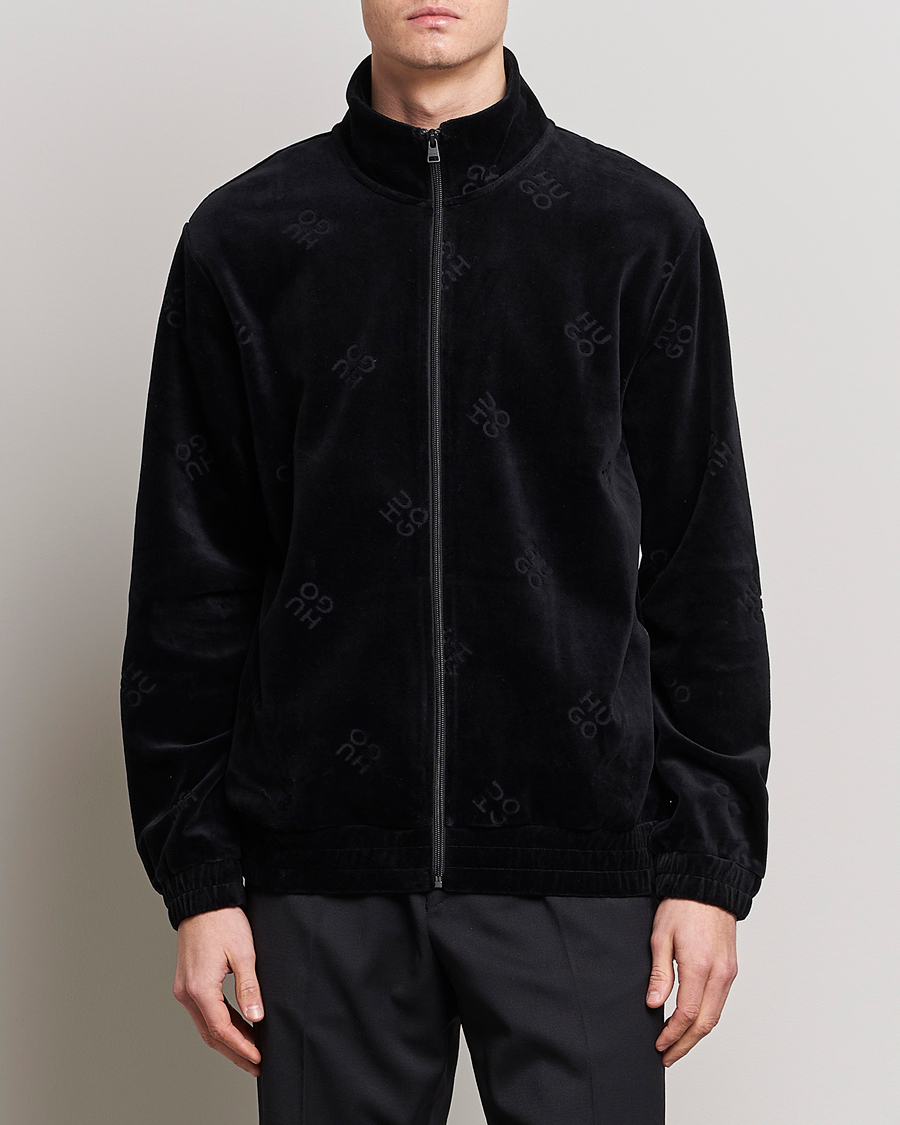 Herre | Gensere | HUGO | Dornbill Velvet Full Zip Jacket Black
