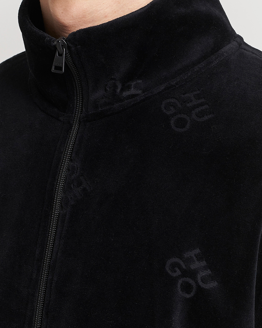 Herre | Gensere | HUGO | Dornbill Velvet Full Zip Jacket Black