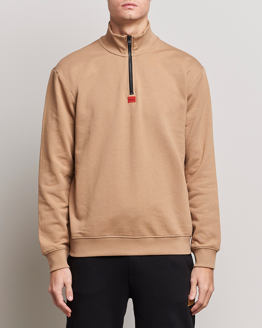 Herre | HUGO | HUGO | Durty Half Zip Sweater Medium Beige