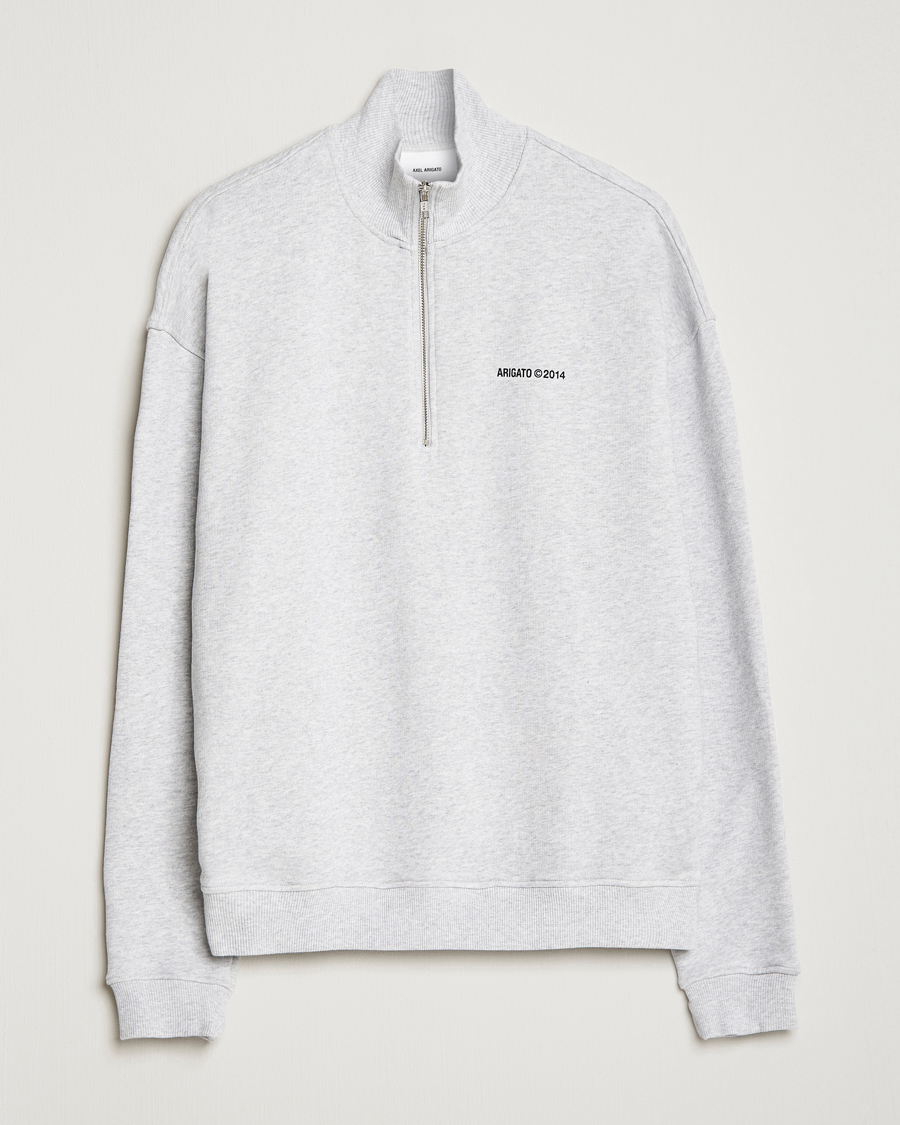 Herre | Gensere | Axel Arigato | Monogram Half Zip Sweater Grey Melange