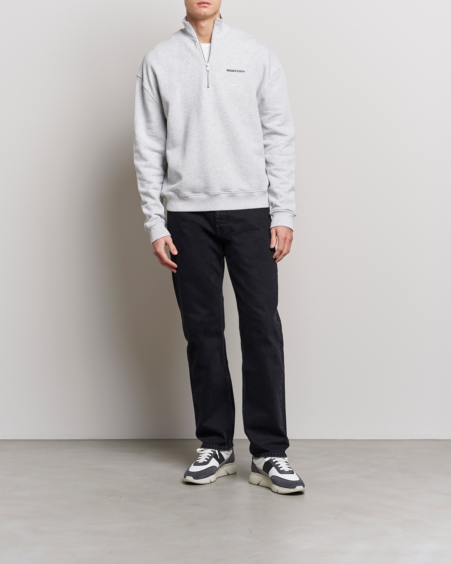 Herre | Gensere | Axel Arigato | Monogram Half Zip Sweater Grey Melange
