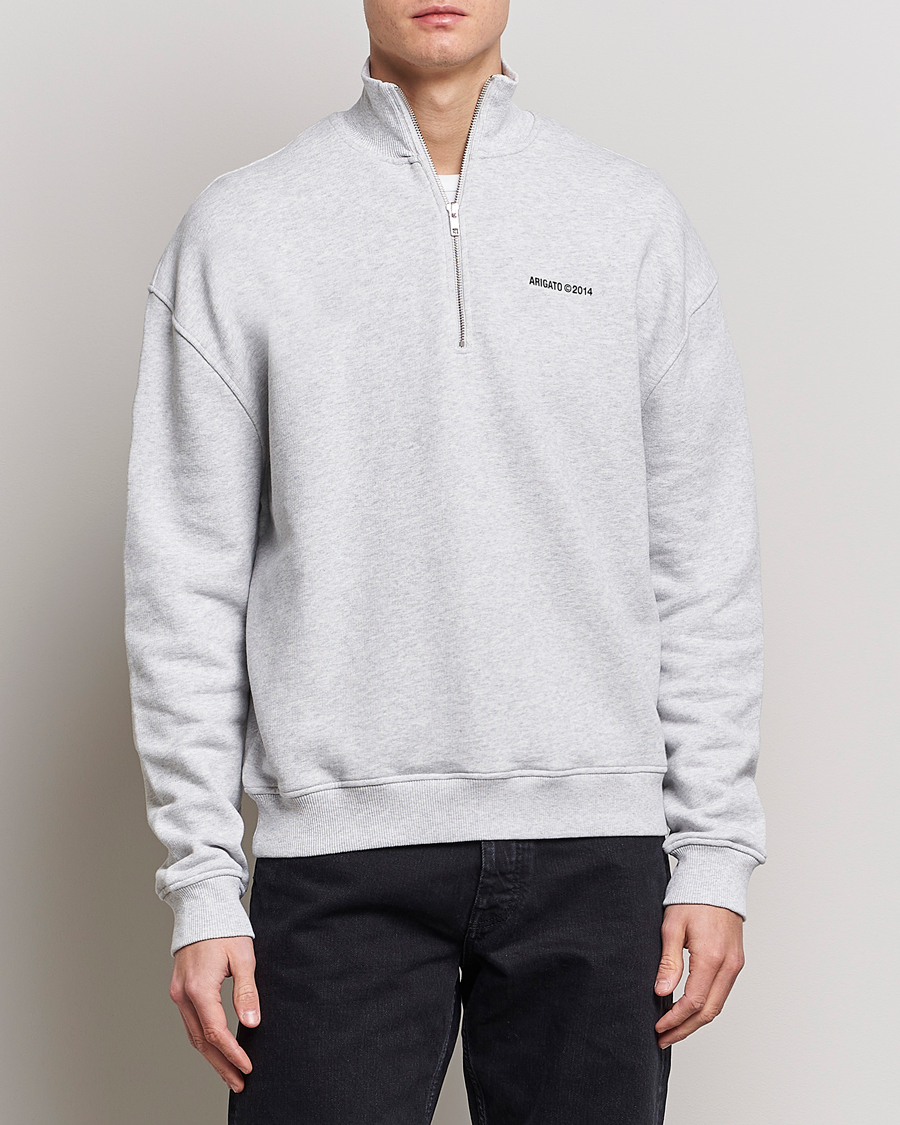 Herre | Gensere | Axel Arigato | Monogram Half Zip Sweater Grey Melange