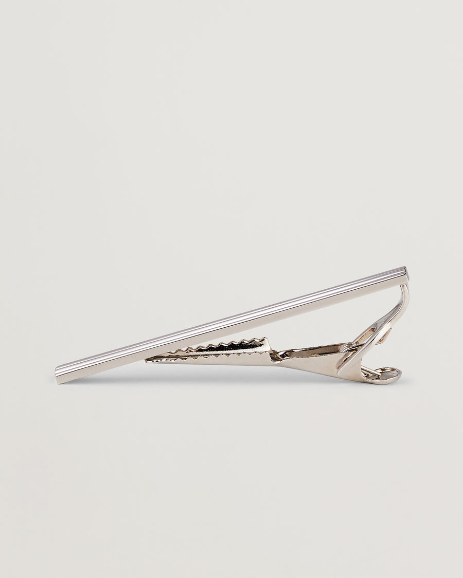 Men | Tie Clips | Amanda Christensen | Ribbed Tie Clip Silver