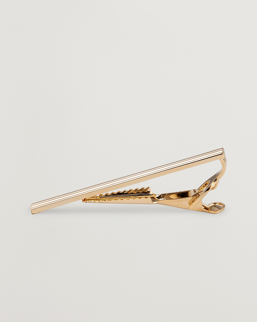 Men | Tie Clips | Amanda Christensen | Ribbed Tie Clip Gold