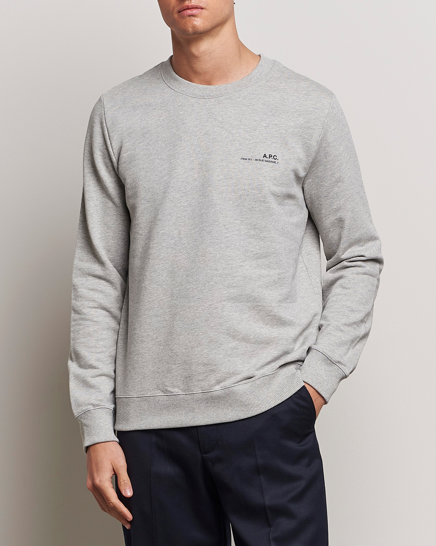 Herre | Grå gensere | A.P.C. | Item Sweatshirt Heather Grey