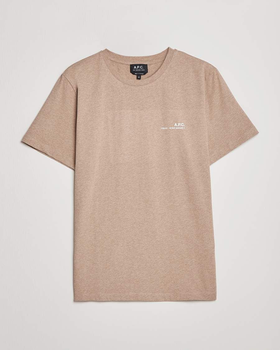 Herre | T-Shirts | A.P.C. | Item T-Shirt Heather Beige