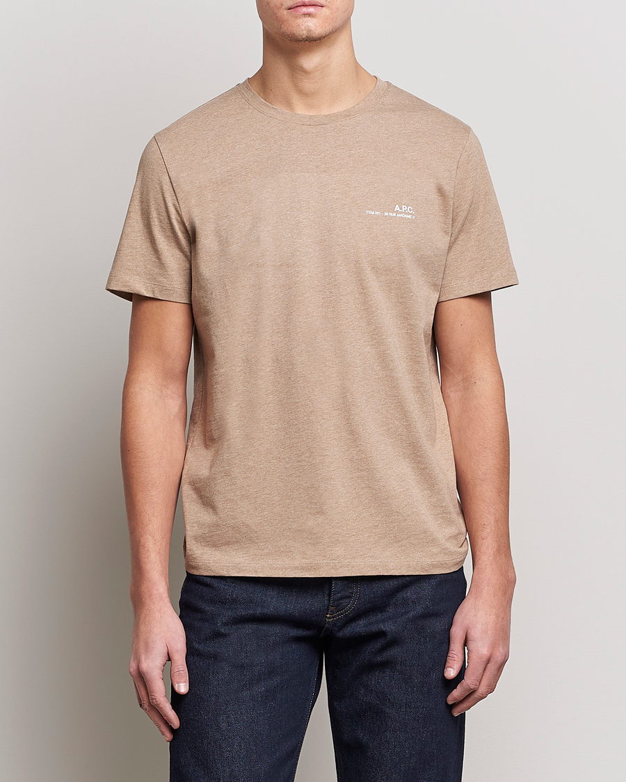 Herre | T-Shirts | A.P.C. | Item T-Shirt Heather Beige
