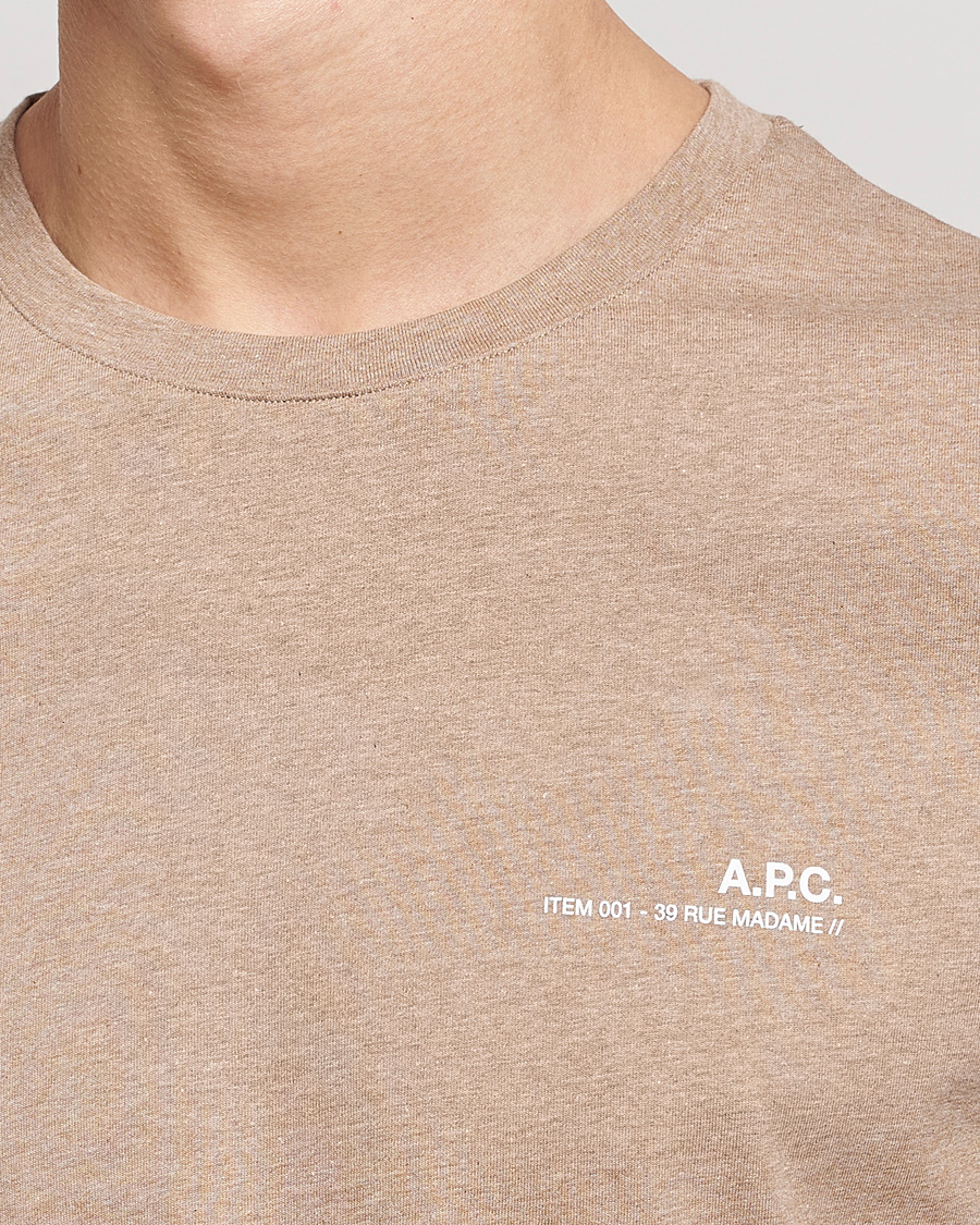 Herre | T-Shirts | A.P.C. | Item T-Shirt Heather Beige