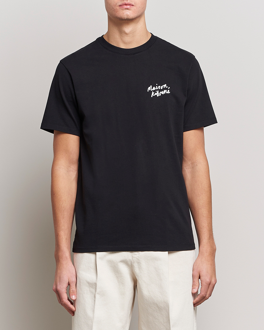 Herre | Kortermede t-shirts | Maison Kitsuné | Mini Handwriting Tee Black