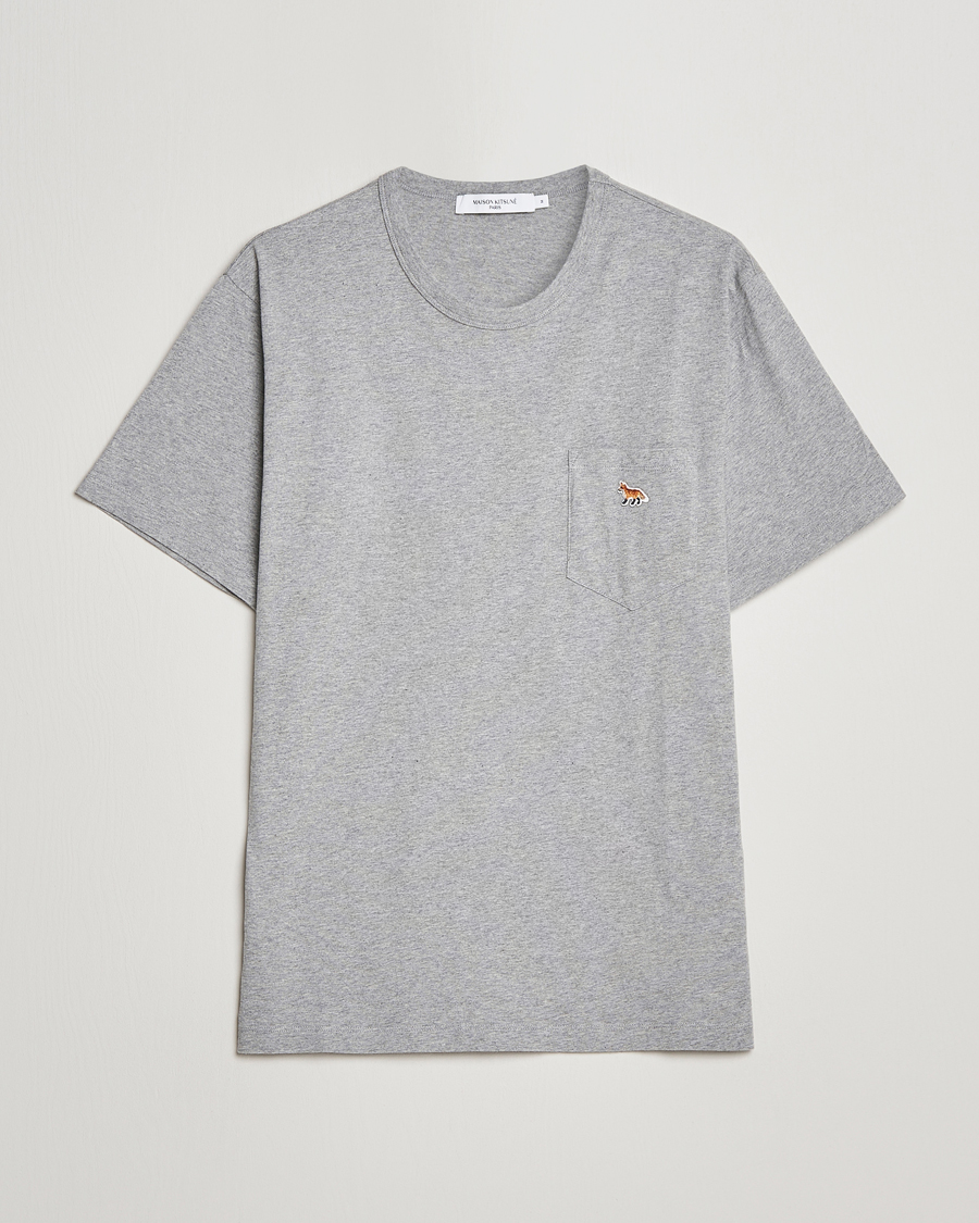 Herre | T-Shirts | Maison Kitsuné | Baby Fox Patch Tee Light Grey