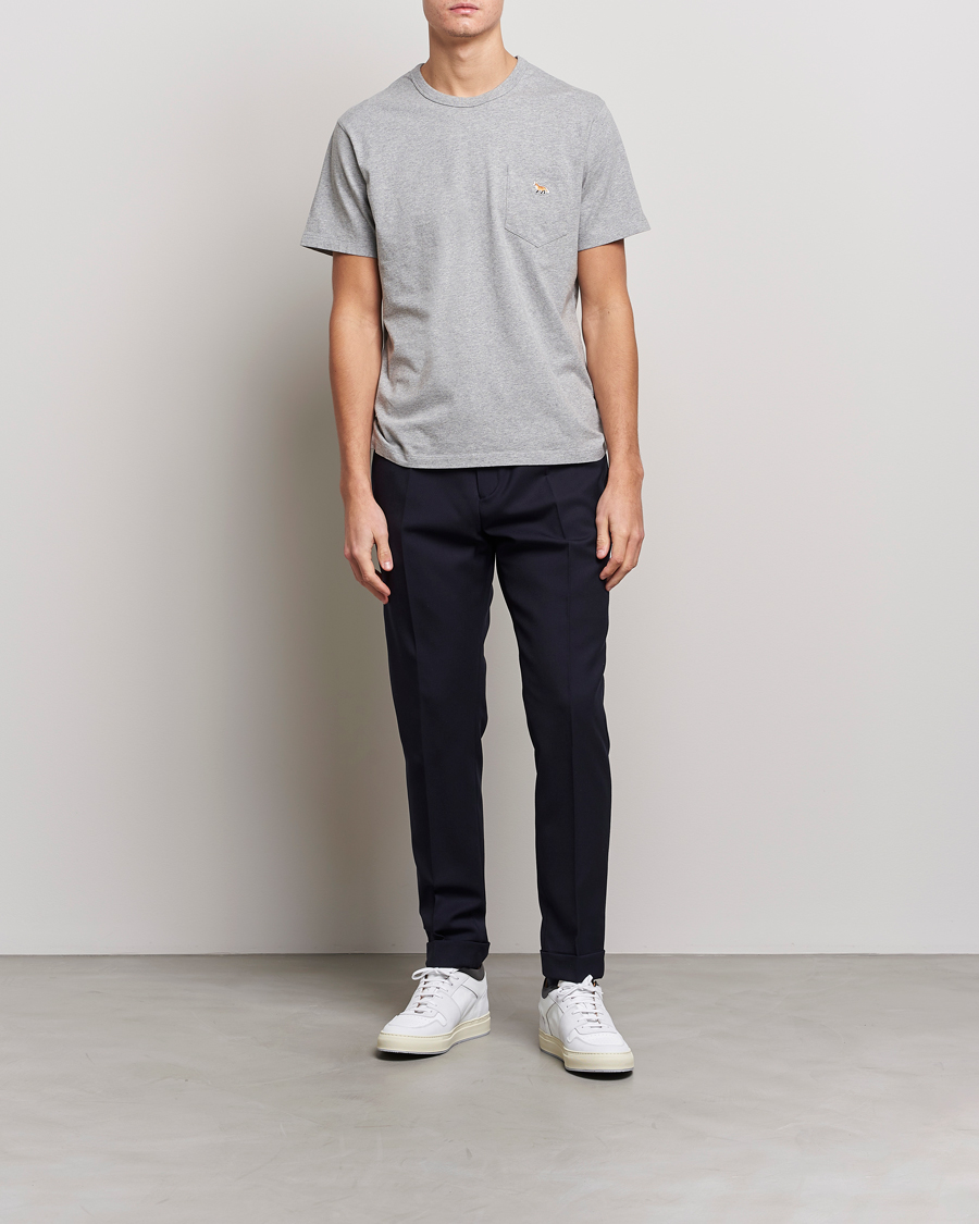 Herre | T-Shirts | Maison Kitsuné | Baby Fox Patch Tee Light Grey