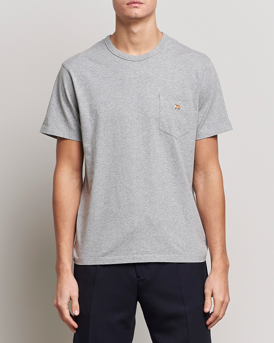 Herre | T-Shirts | Maison Kitsuné | Baby Fox Patch Tee Light Grey