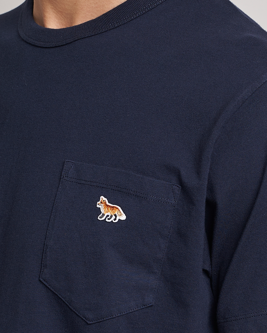 Herre | T-Shirts | Maison Kitsuné | Baby Fox Patch Tee Navy