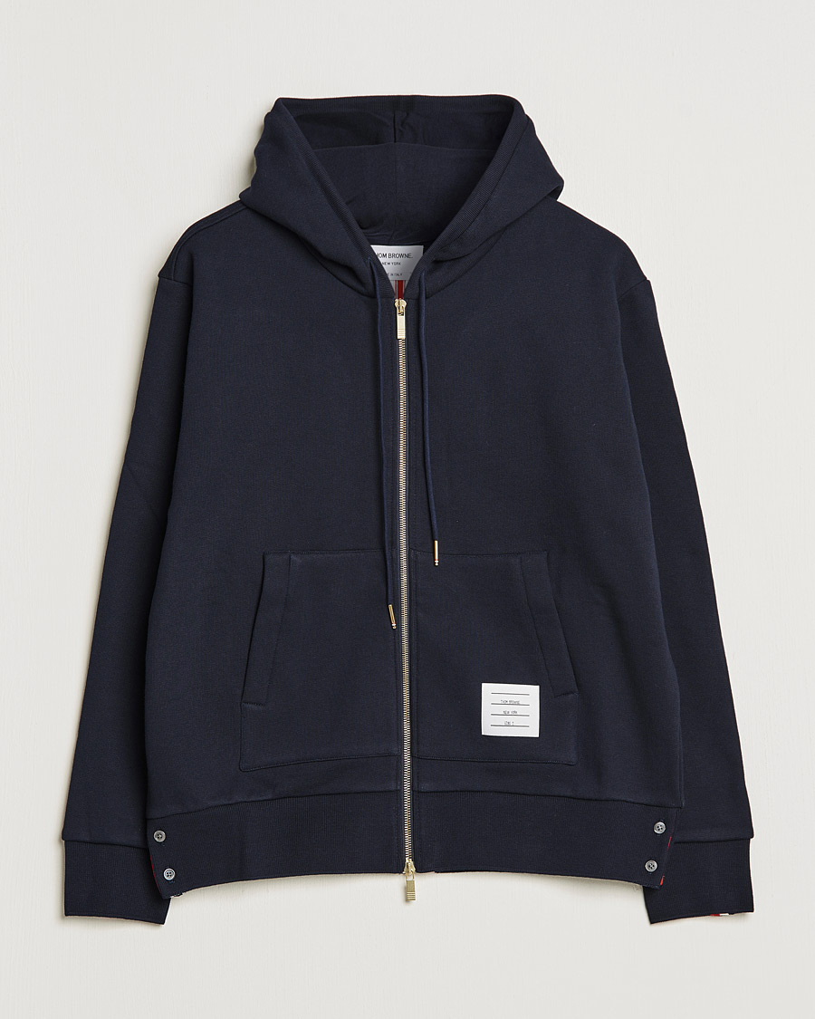 Herre | Gensere | Thom Browne | Center Back Full Zip Hoodie Navy