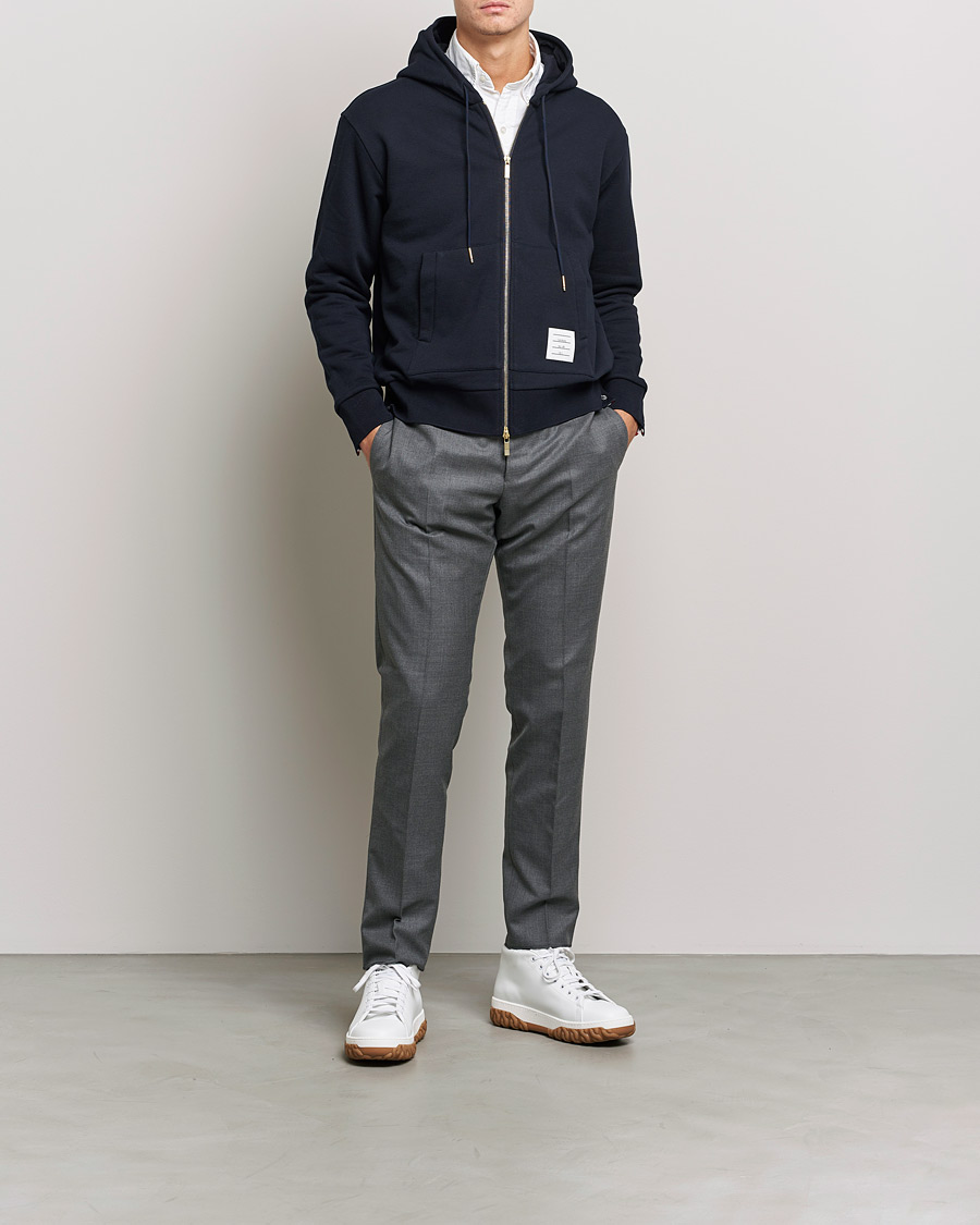 Herre | Gensere | Thom Browne | Center Back Full Zip Hoodie Navy