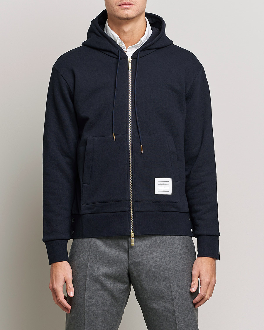 Herre | Gensere | Thom Browne | Center Back Full Zip Hoodie Navy
