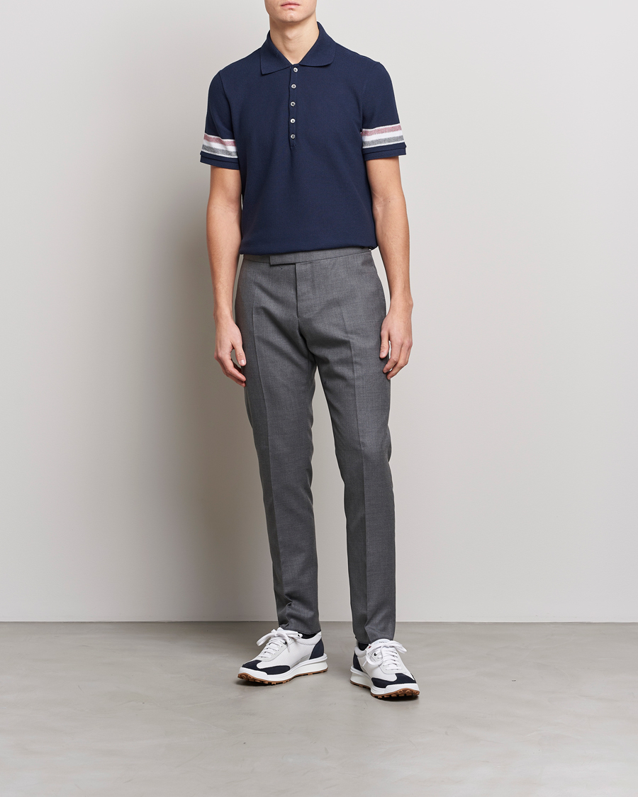 Herre | Pikéer | Thom Browne | RWB Stripe Polo Shirt Navy