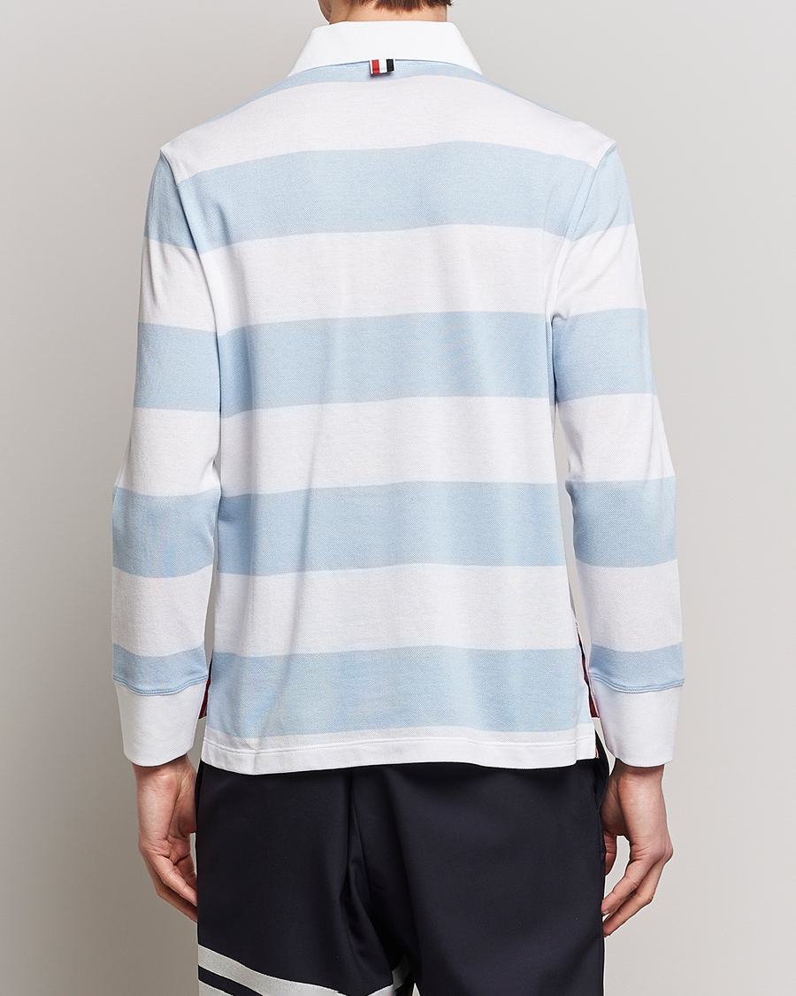 Herre | Gensere | Thom Browne | Rugby Stripe Long Sleeve Polo Light Blue