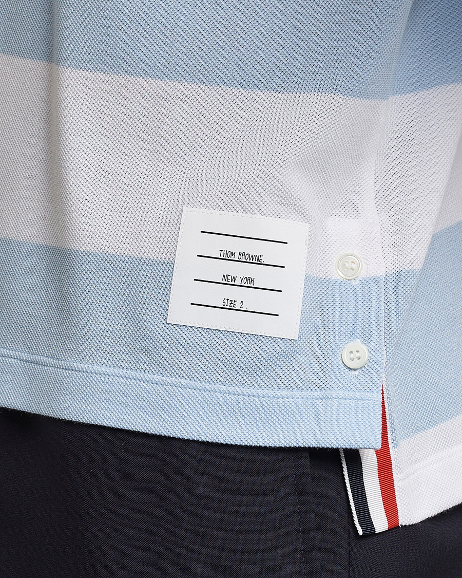 Herre | Gensere | Thom Browne | Rugby Stripe Long Sleeve Polo Light Blue