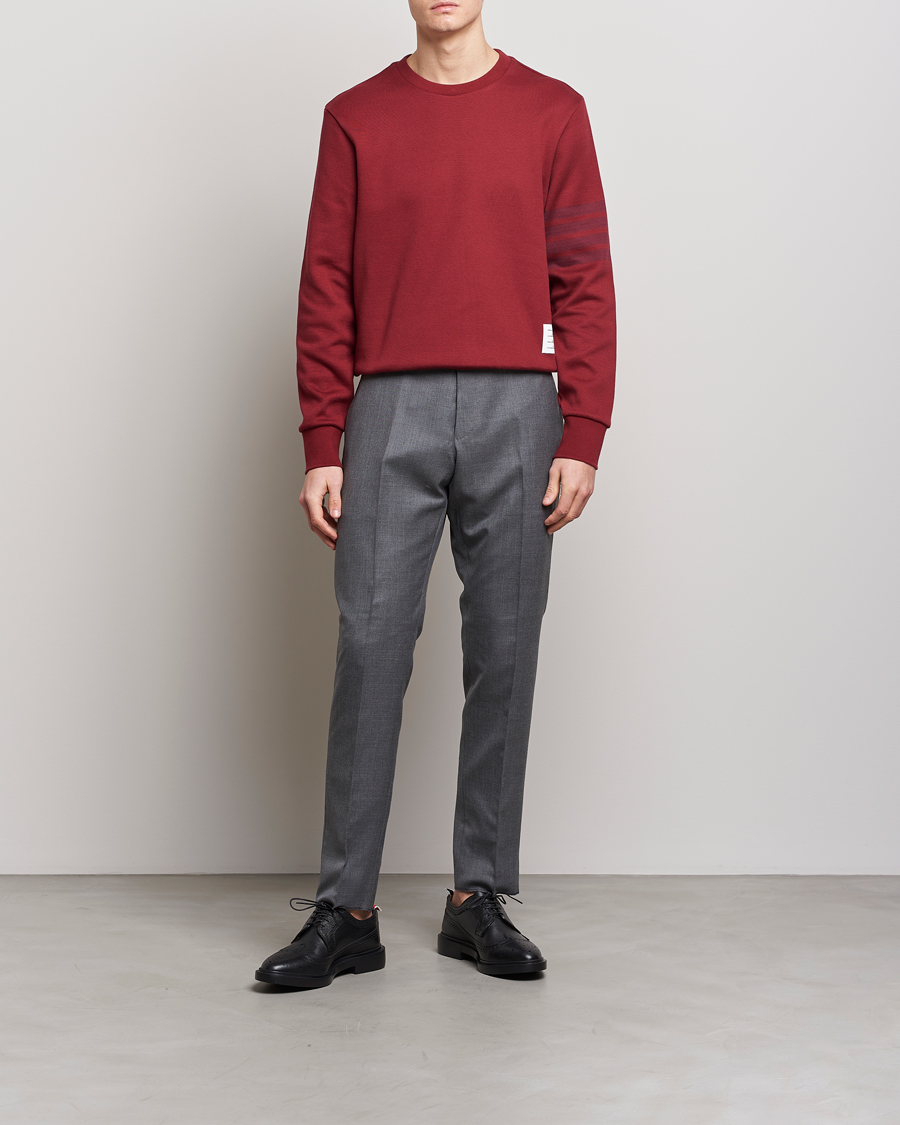 Herre | Gensere | Thom Browne | Tonal 4 Bar Sweatshirt Burgundy